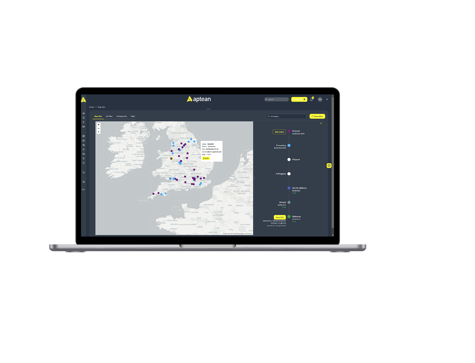 Aptean Event TMS Map View