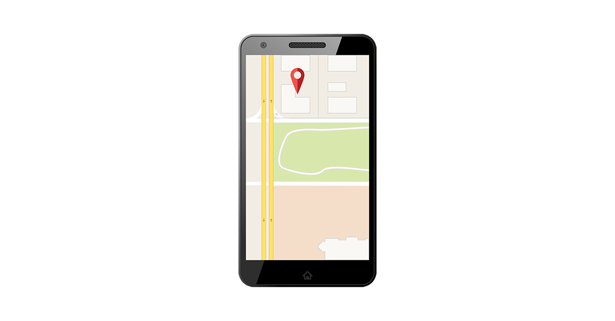 A phone showing a map.