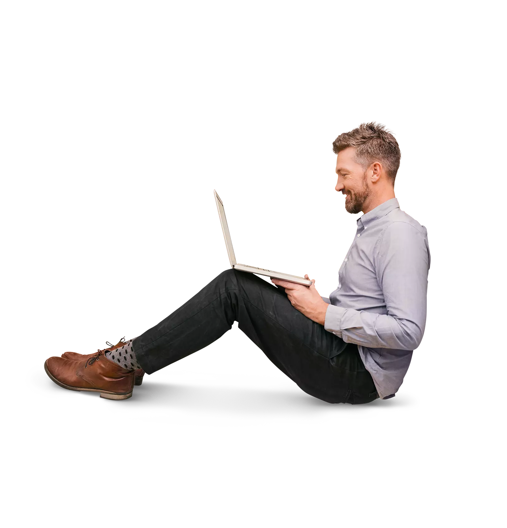 Man op laptop