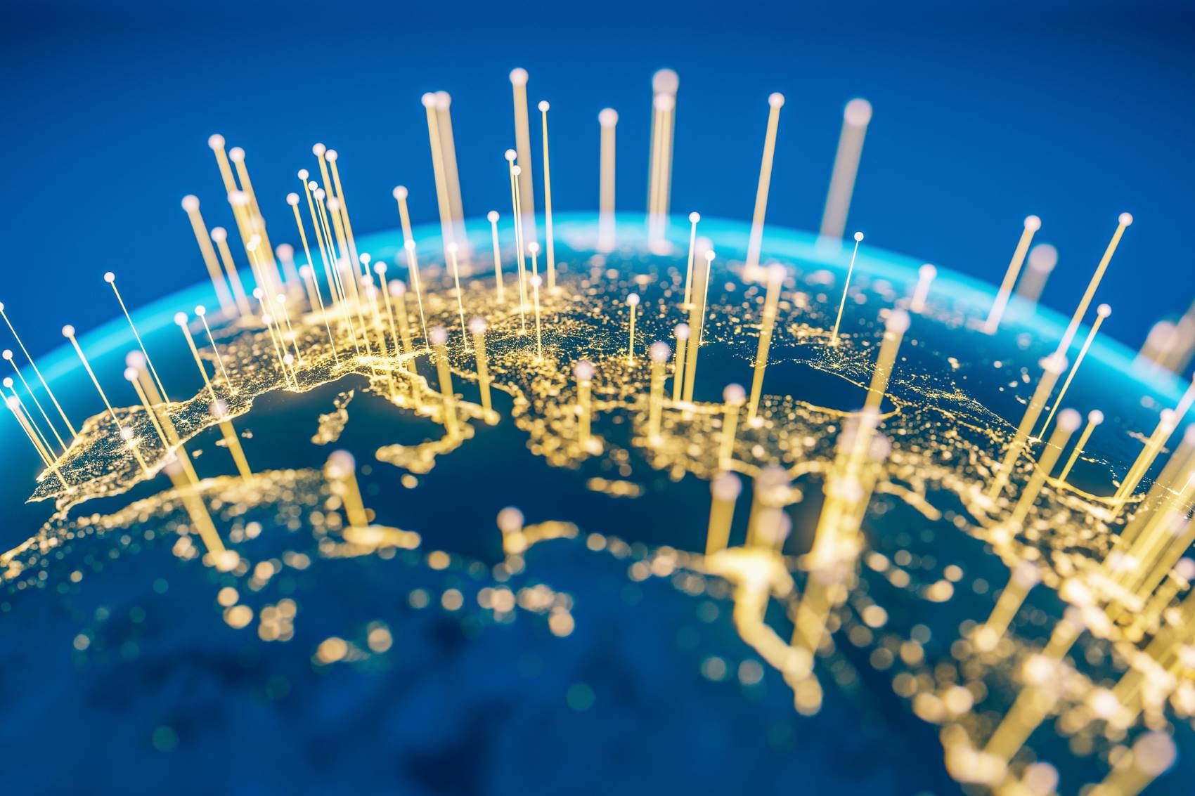Globe showing countries glowing