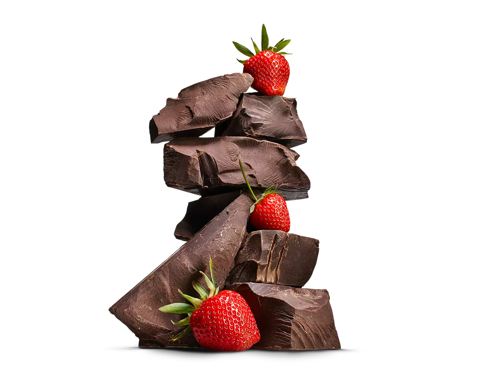 Chocolate fudge stack with strawberries