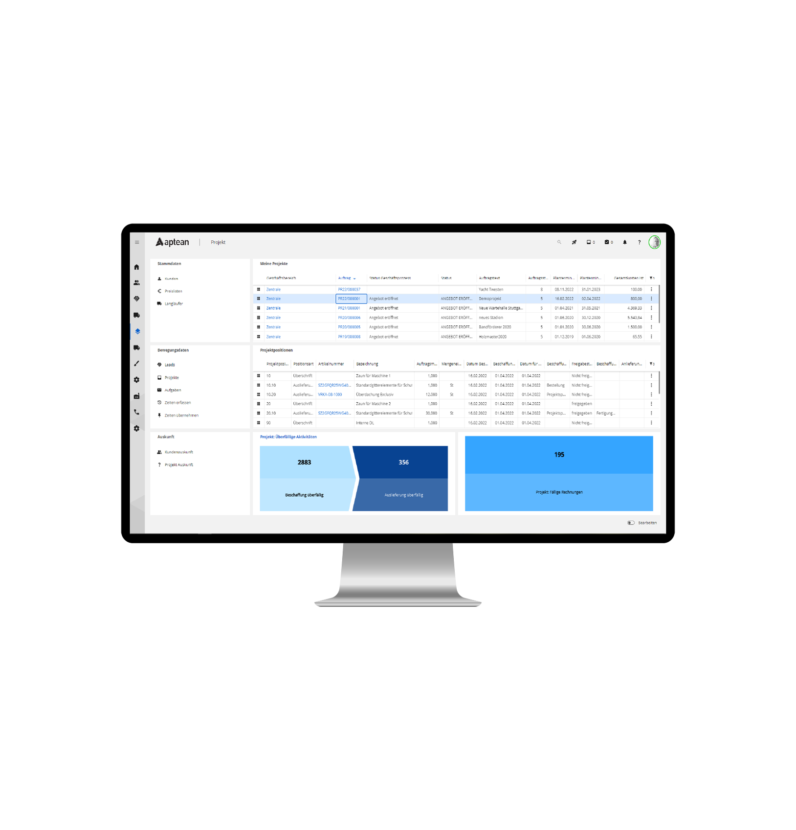 Oxaion Product UI on monitor.