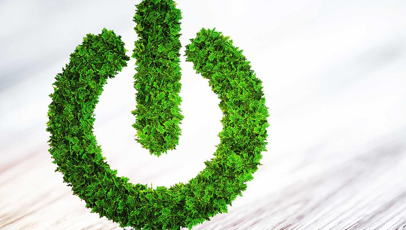 plant growth shaped like power button
