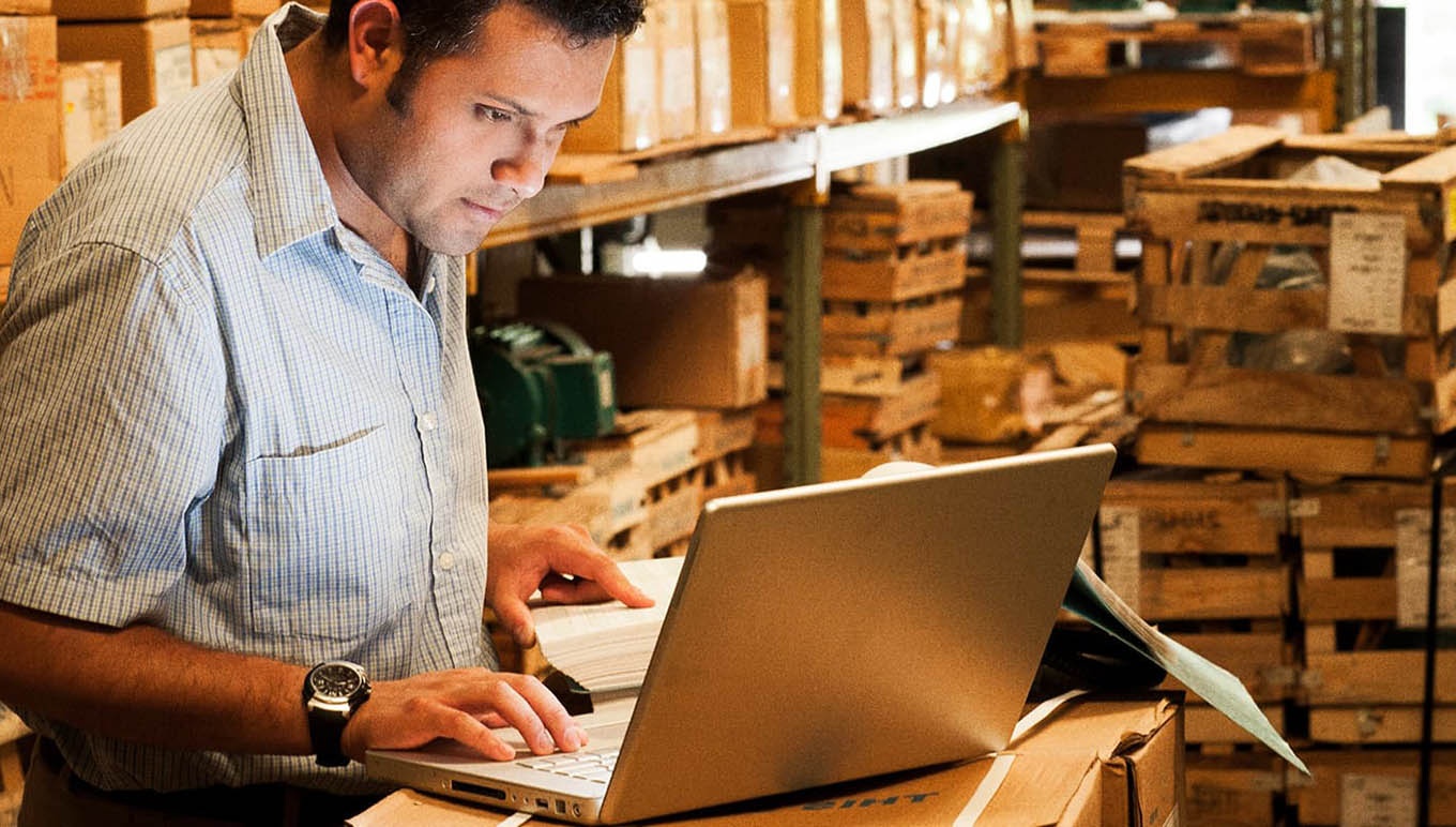 worker on laptop