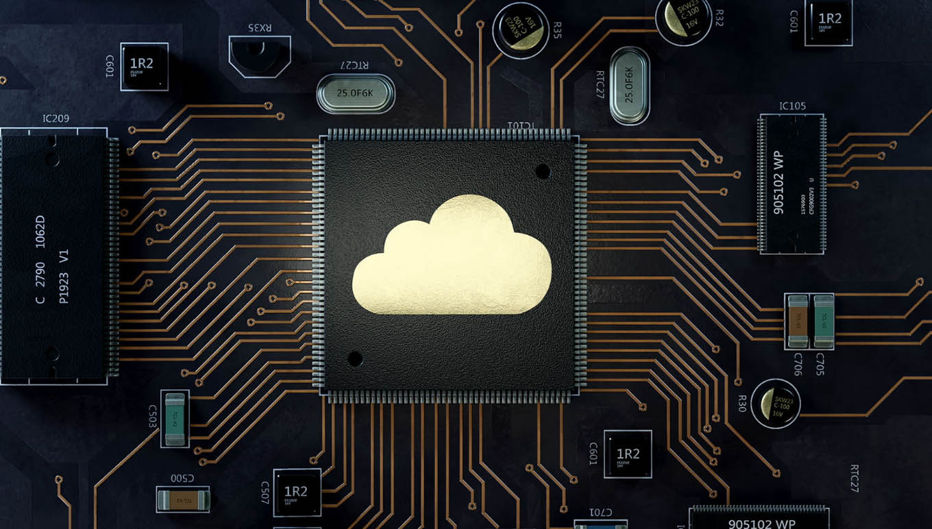 cloud logo on microchip