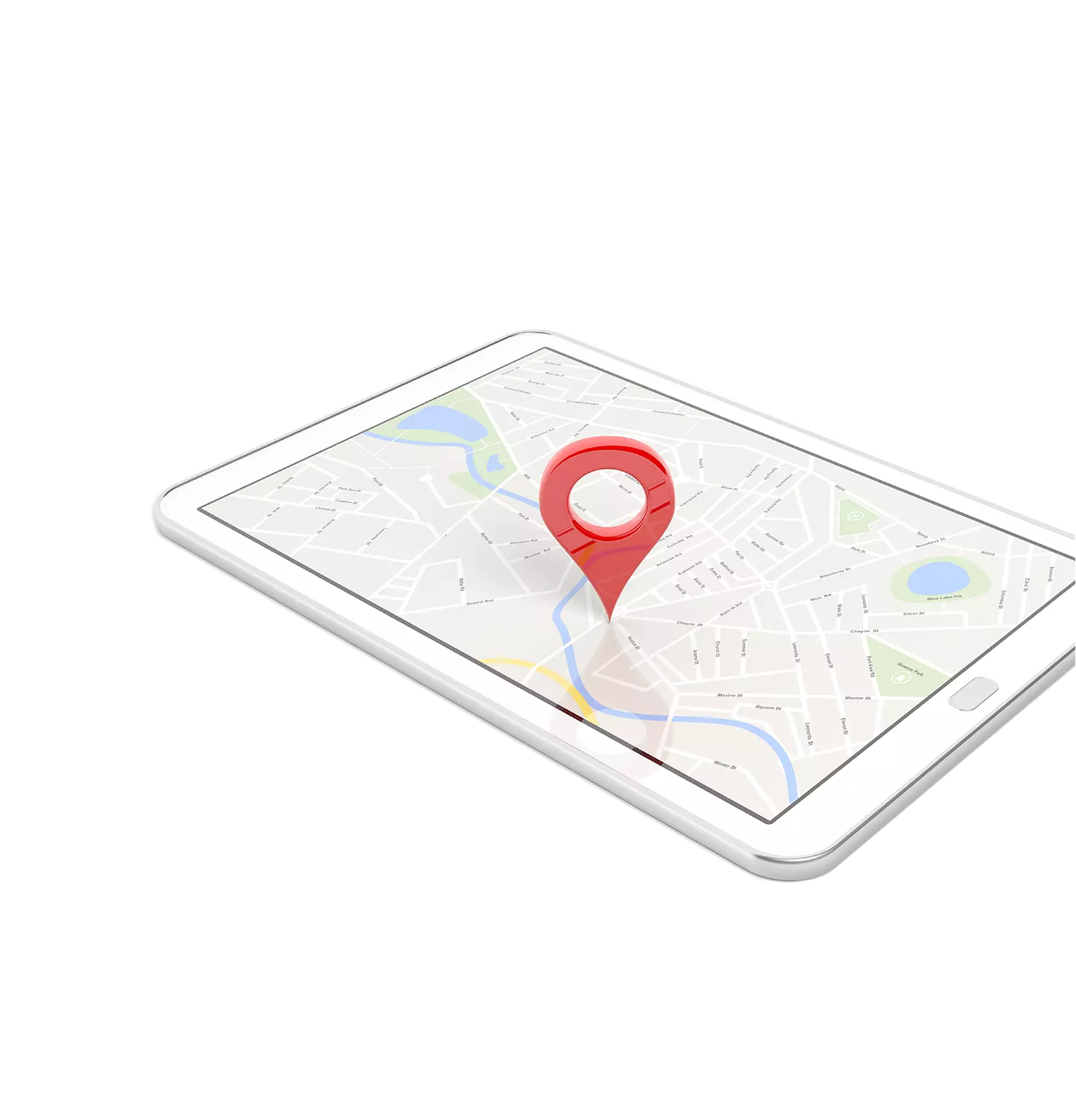 Tablet with route marker.