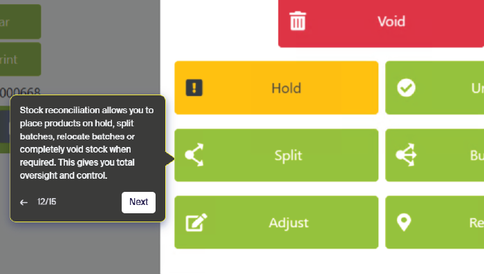 Aptean Food & Beverage MES (SI Edition) product UI