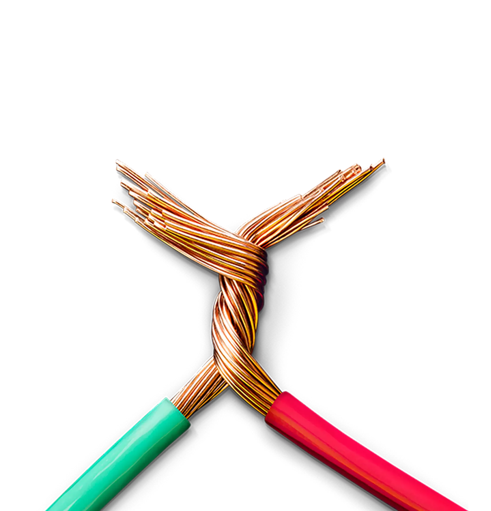 Copper wires intertwined