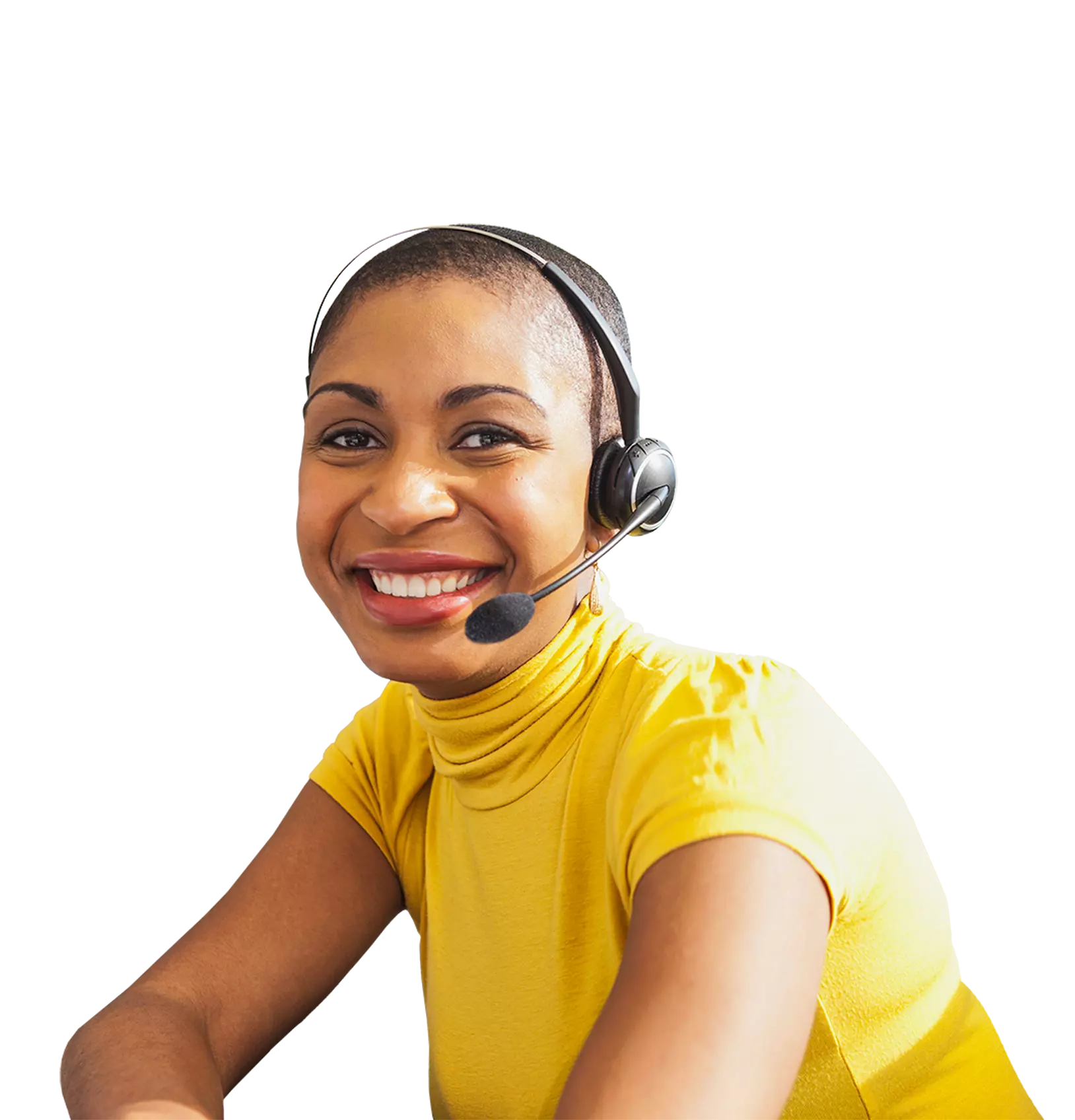 Woman on headset