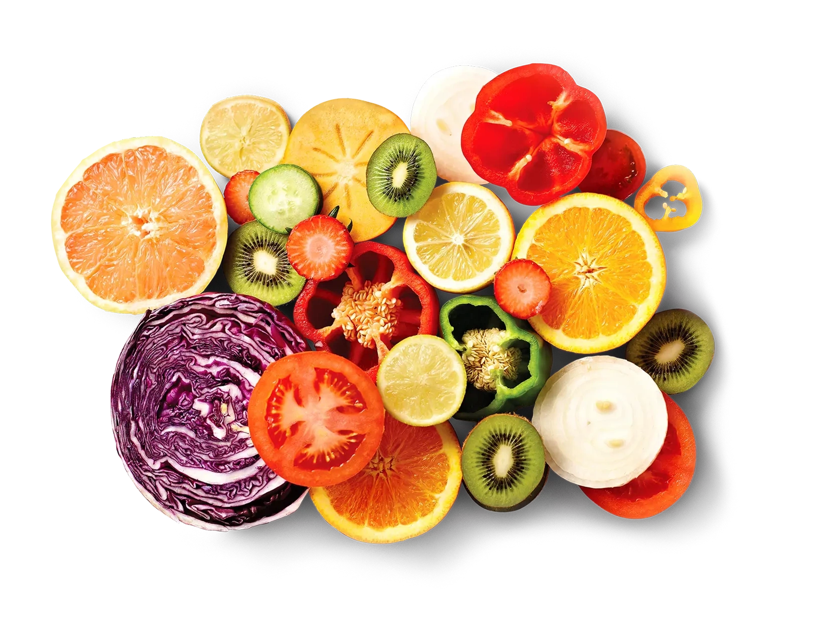 Gesneden verse groenten en fruit