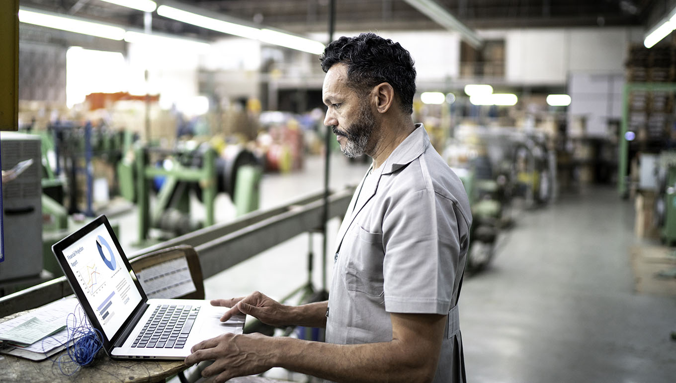 Man working on laptop