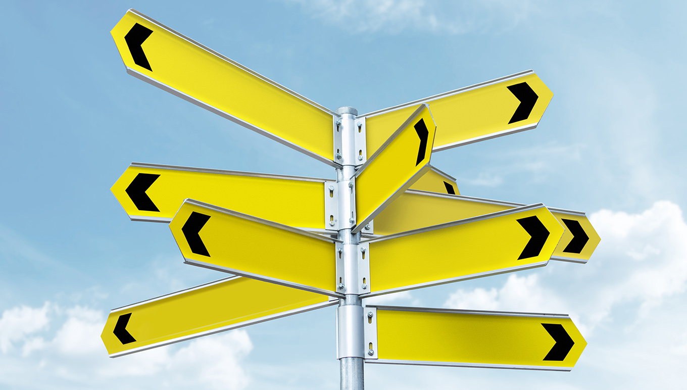 Sign post with different directions