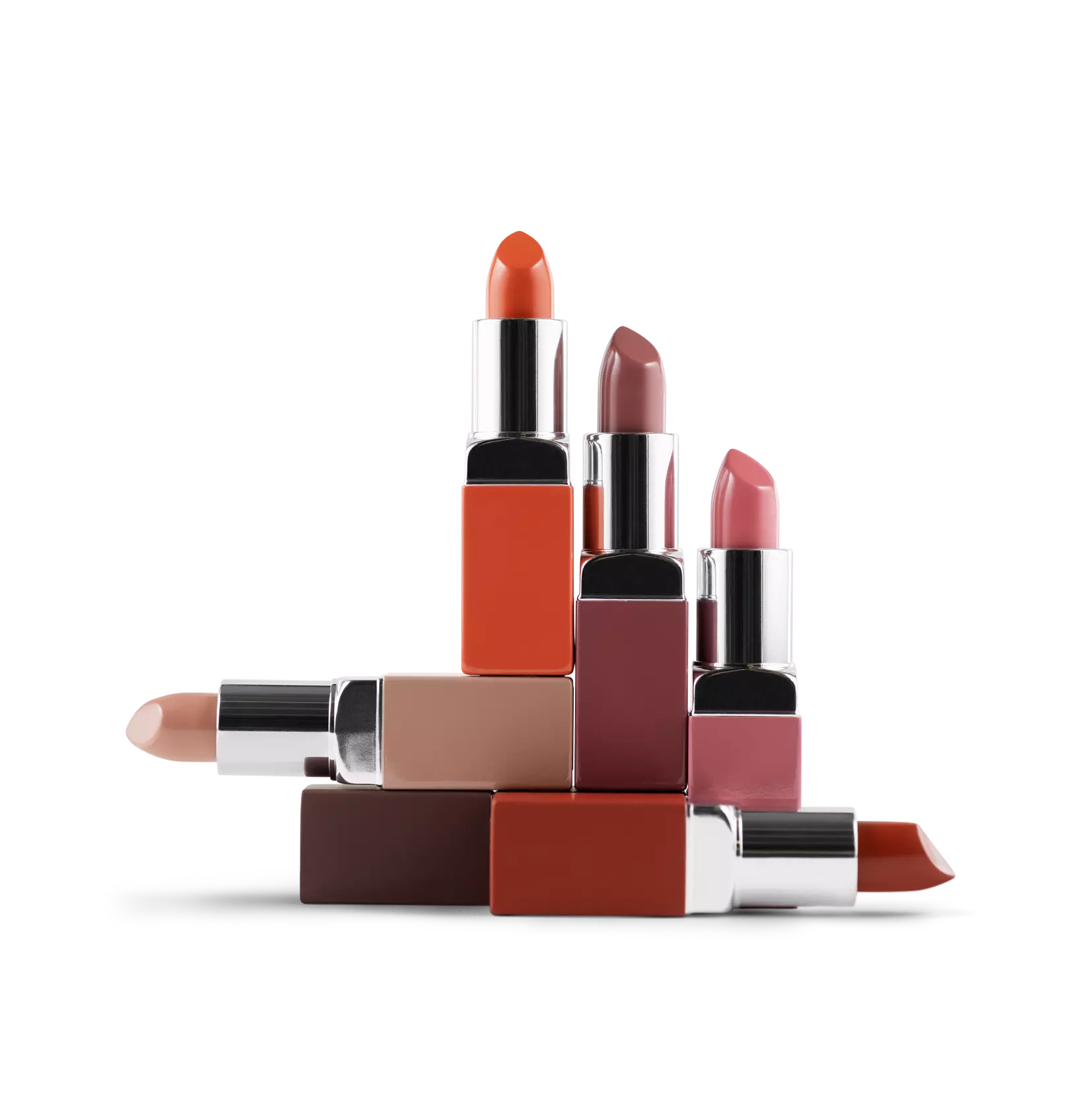 Vijf tubes lippenstift