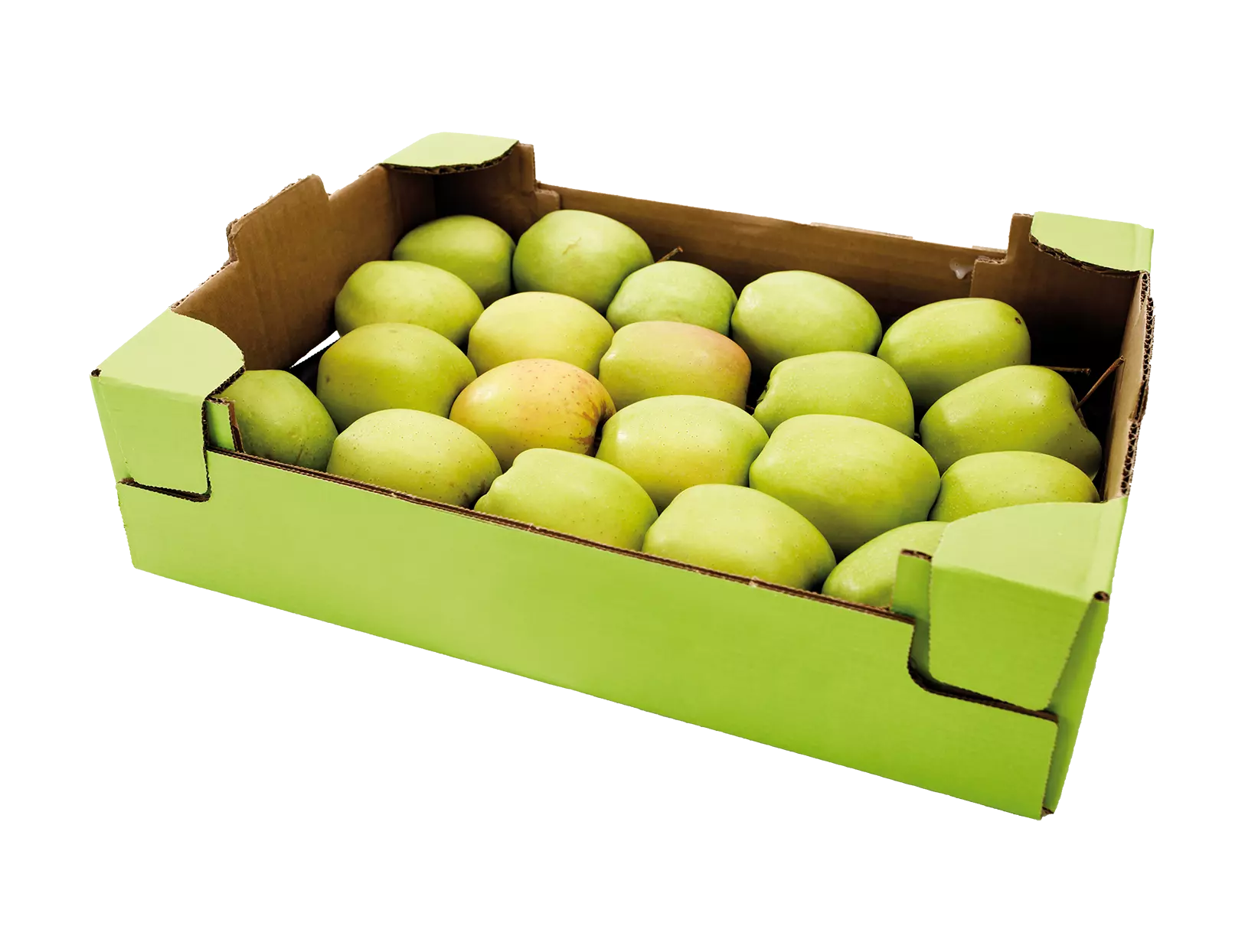 Doos met groene appels.
