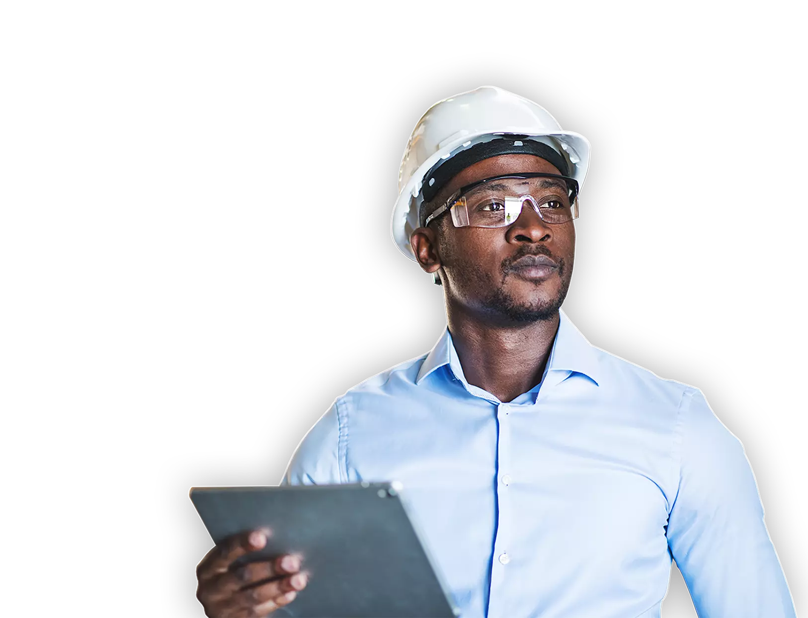 Worker with tablet