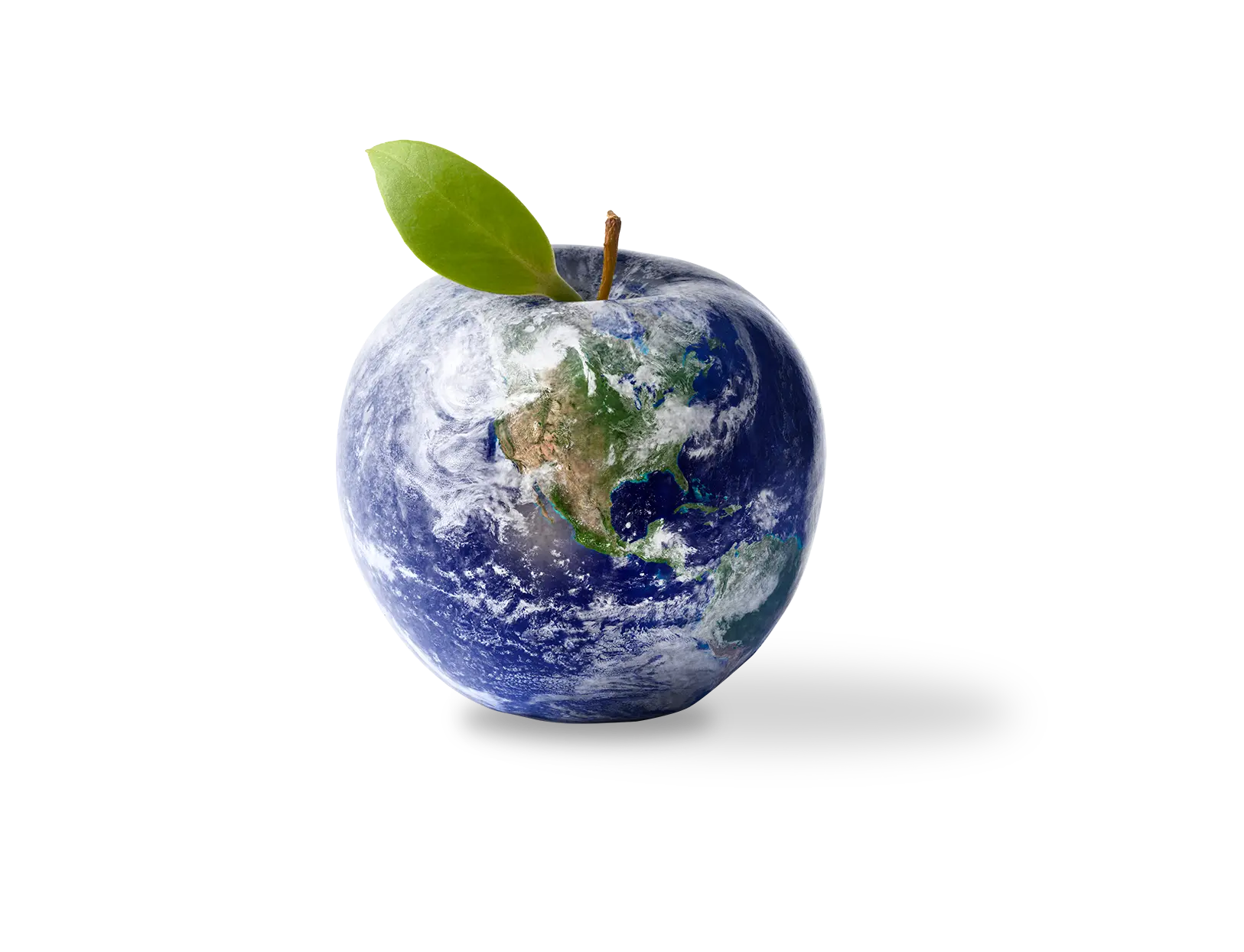 Earth shaped like an apple