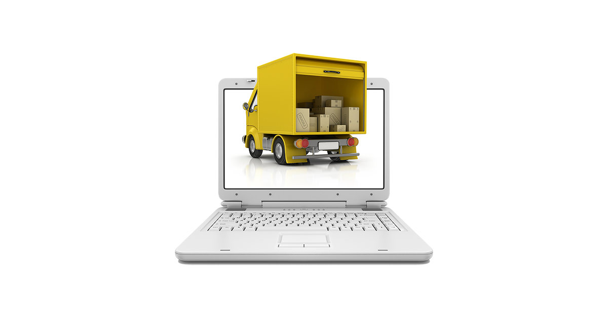 Deliver truck on laptop screen image.