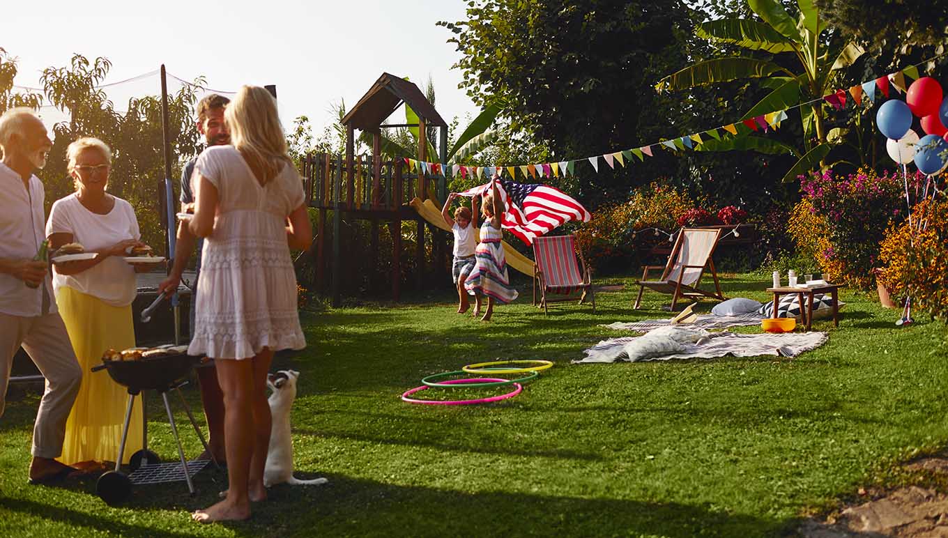 Family having a BBQ in the garden