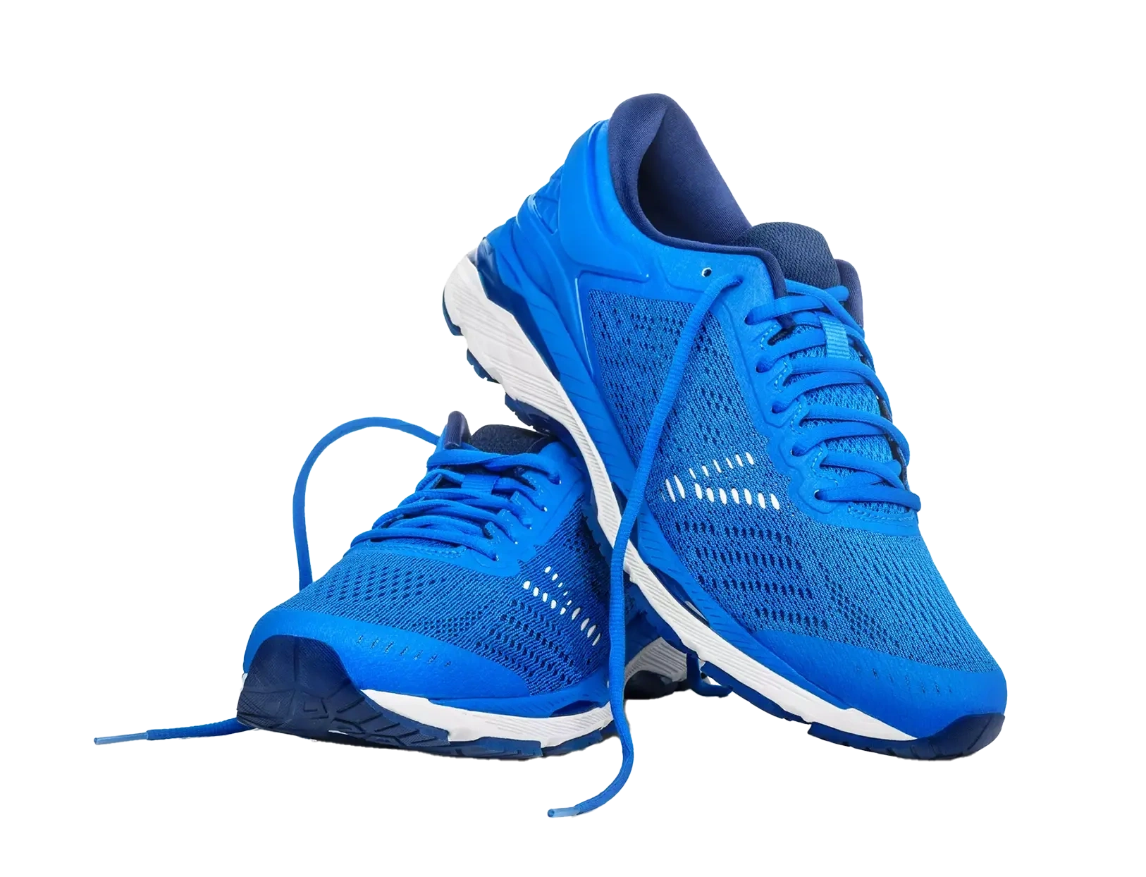 Paar blauwe sneakers