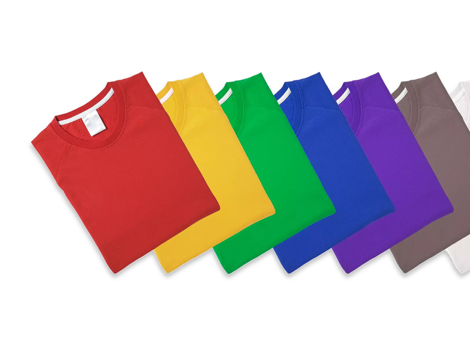 Assortiment blanco tshirts in rij