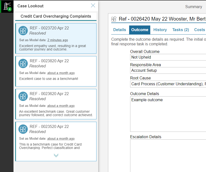 Screenshot of Model Cases