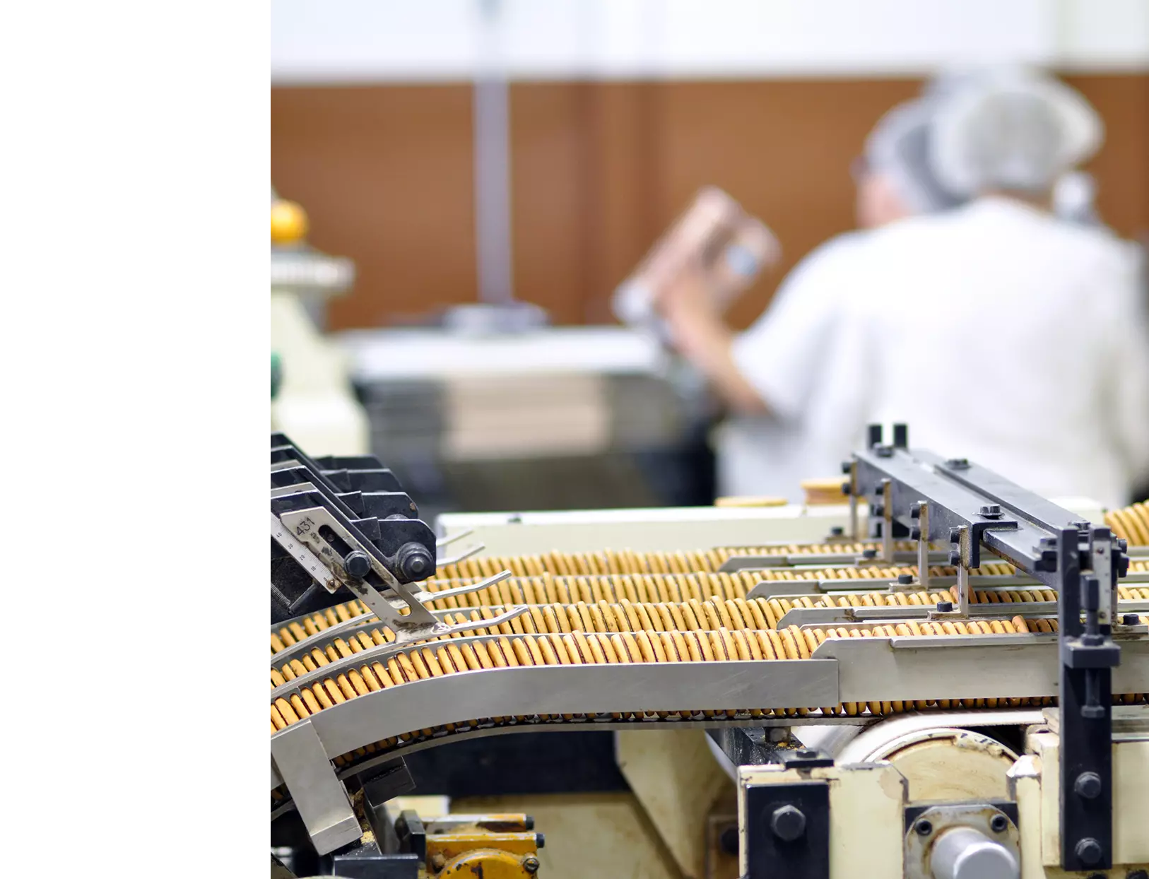 A factory manufacturing food.