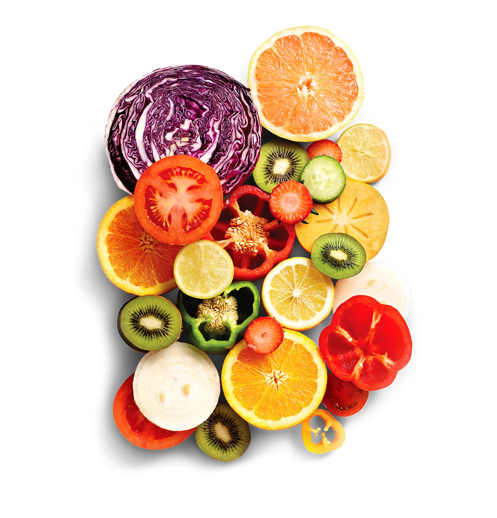 Gesneden vers fruit en groenten