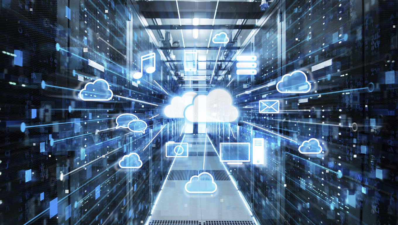 Digital cloud server room