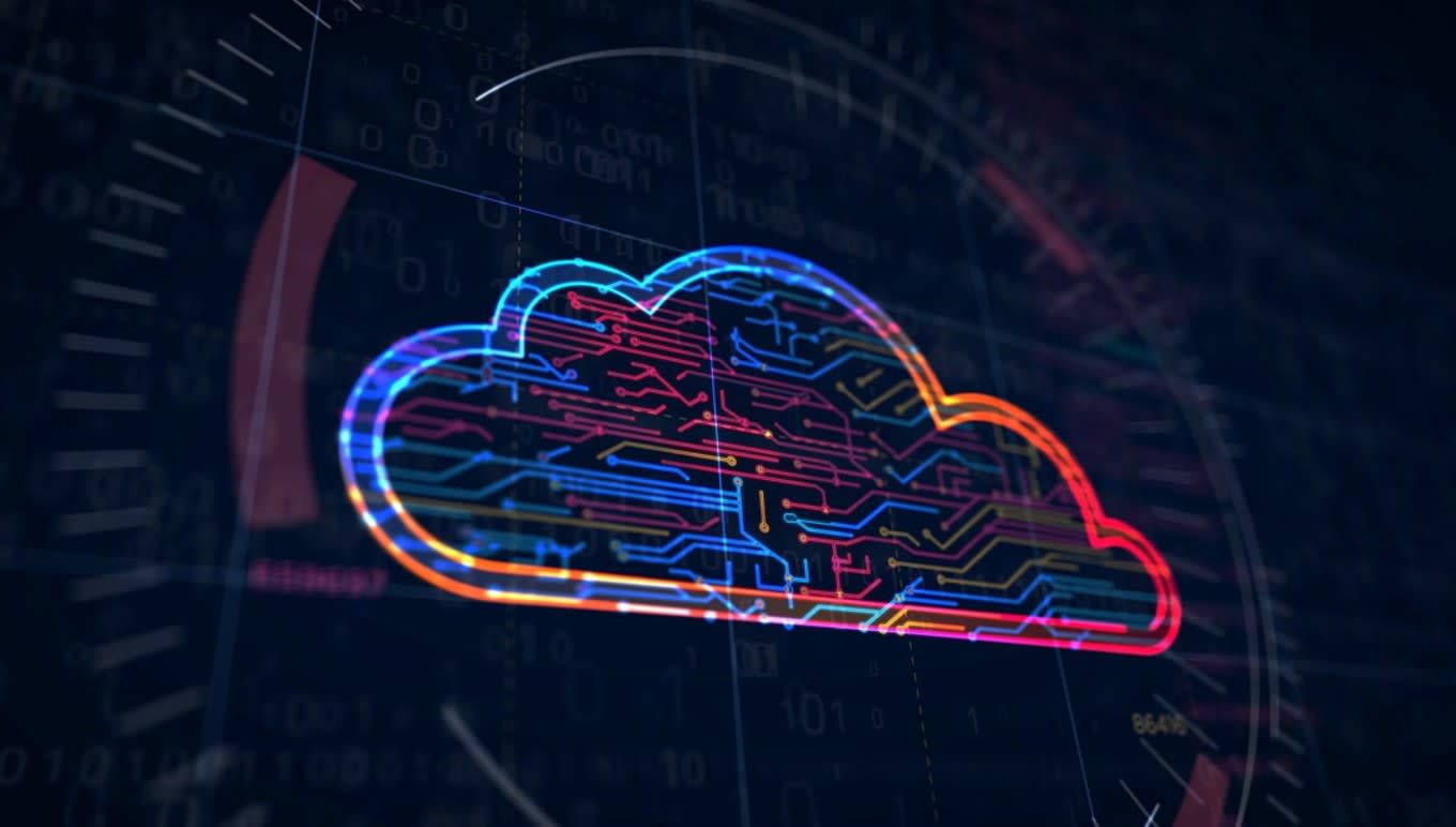 Image of futuristic digital cloud