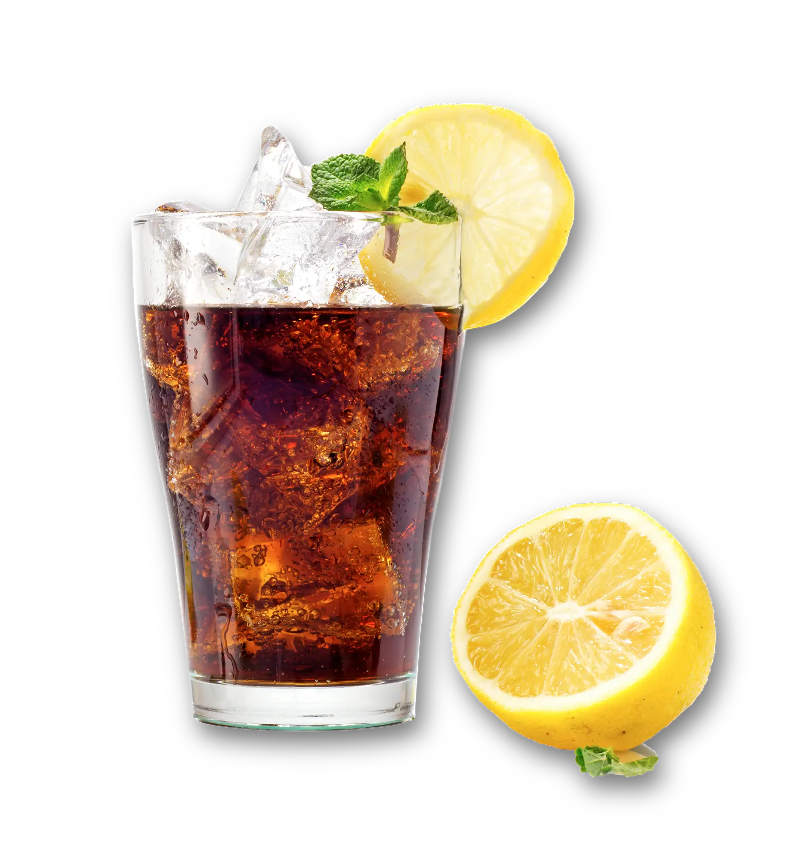 Glass of iced tea with lemon slice