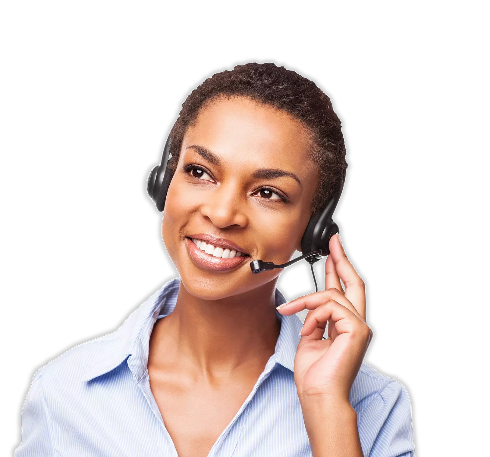 Customer rep on headset