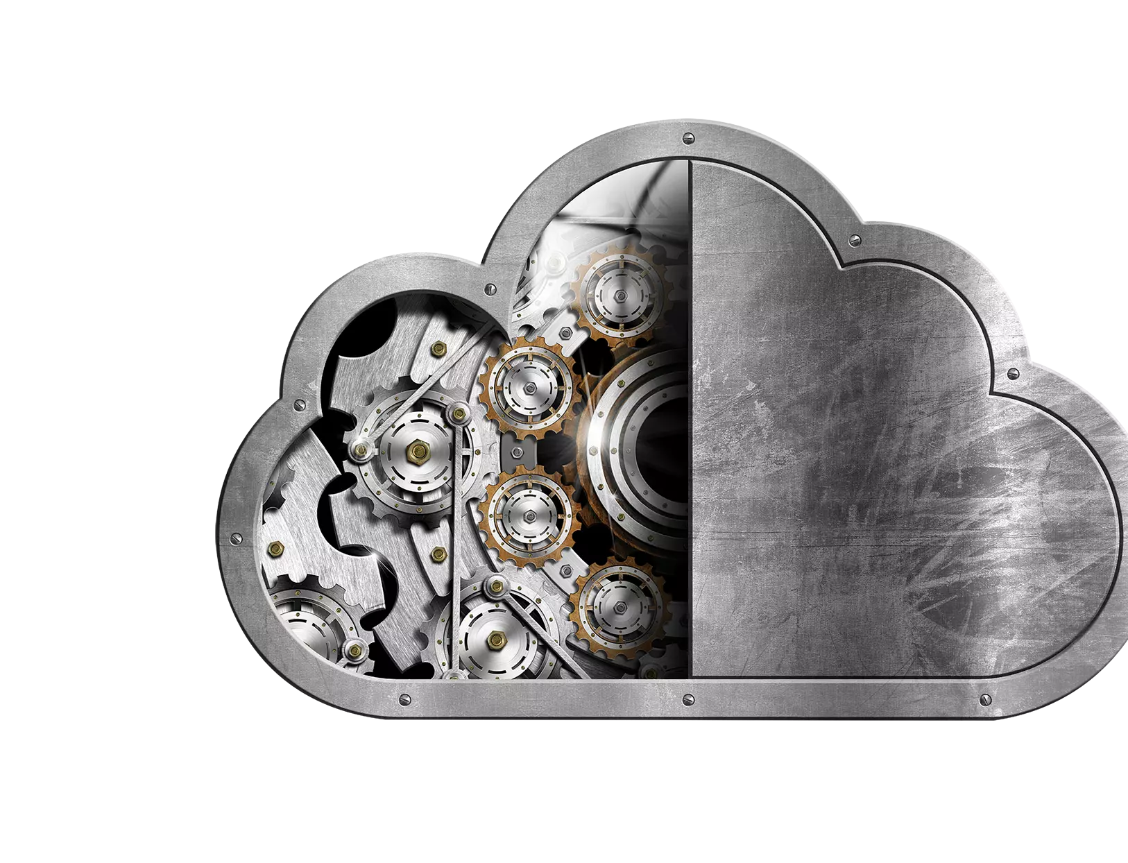 Gears in a shape of a cloud.